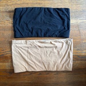 TWO skims bandeau bras - set of two - black and nude - 2X. 2XL